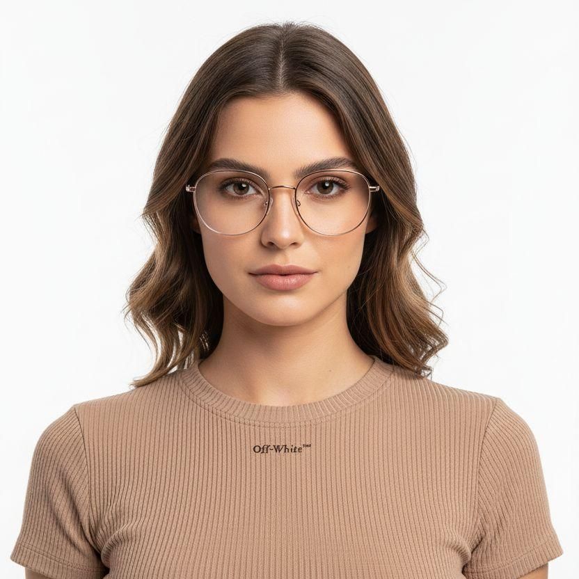 Oval Pink Metal Glasses #BS2425-0530