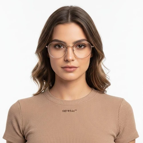 Oval Pink Metal Glasses #BS2425-0530