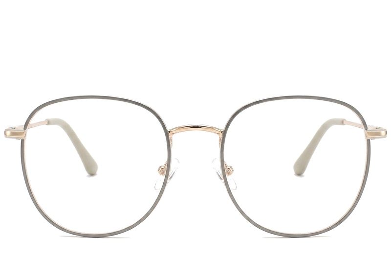 Gafas ovaladas de metal gris #BS2425-0531