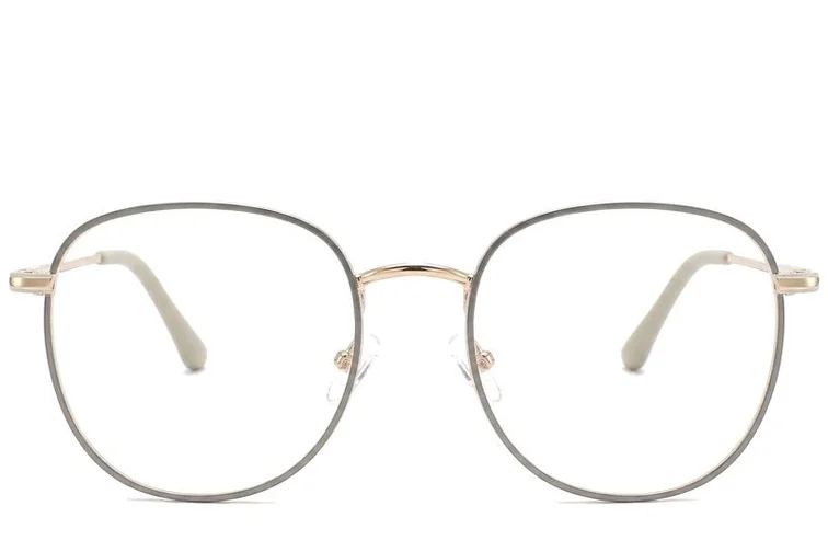 Oval Gray Metal Glasses #BS2425-0531