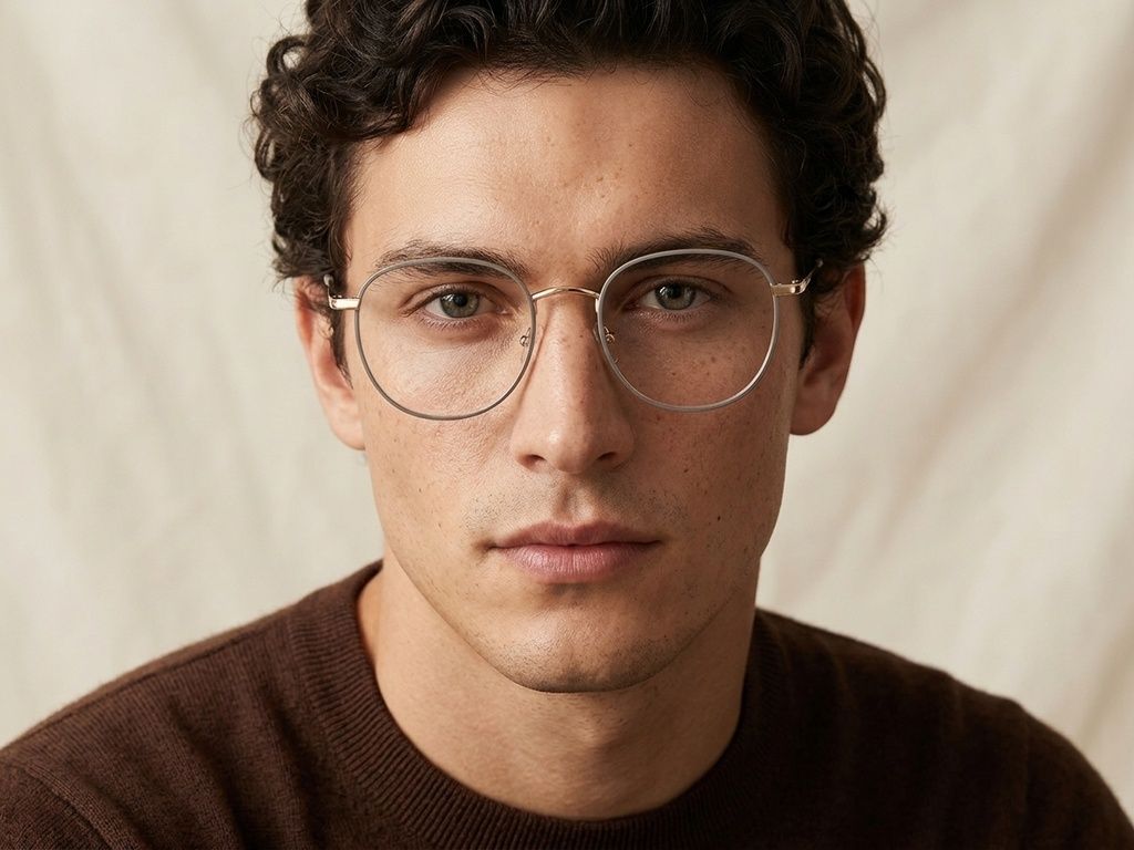 Gafas ovaladas de metal gris #BS2425-0531