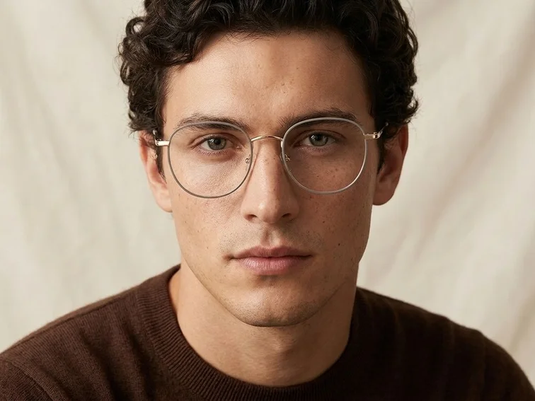 Oval Gray Metal Glasses #BS2425-0531