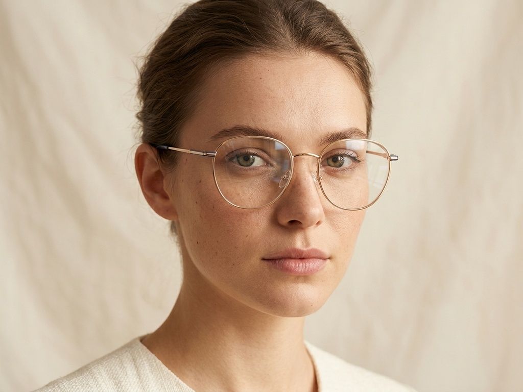 Oval Blue Metal Glasses #BS2425-0532