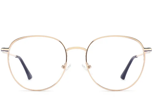 Lunettes ovales en métal bleu #BS2425-0532
