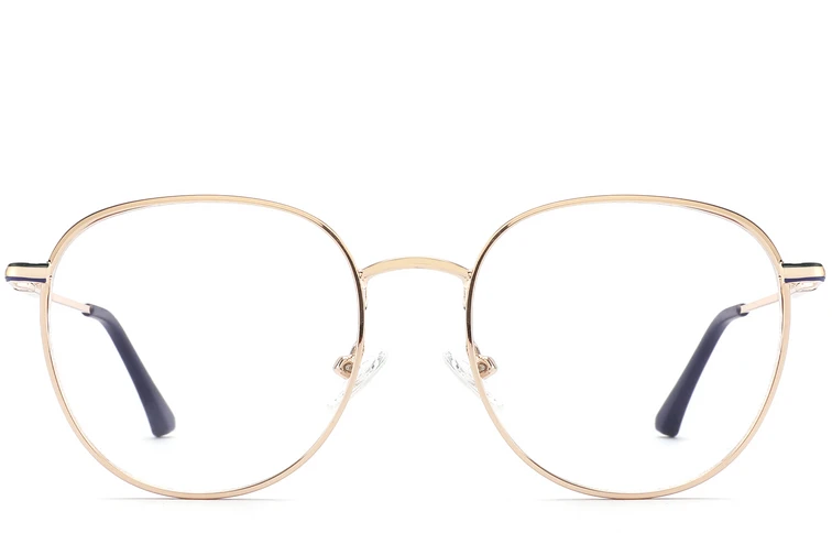 Lunettes ovales en métal bleu #BS2425-0532
