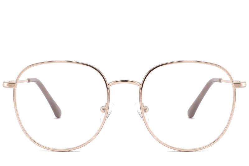 Oval Brown Metal Glasses #BS2425-0533