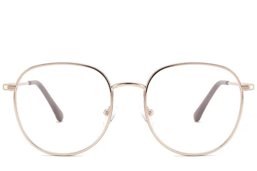 Lunettes ovales en métal marron #BS2425-0533