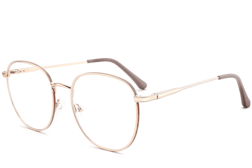 Oval Brown Metal Glasses #BS2425-0533