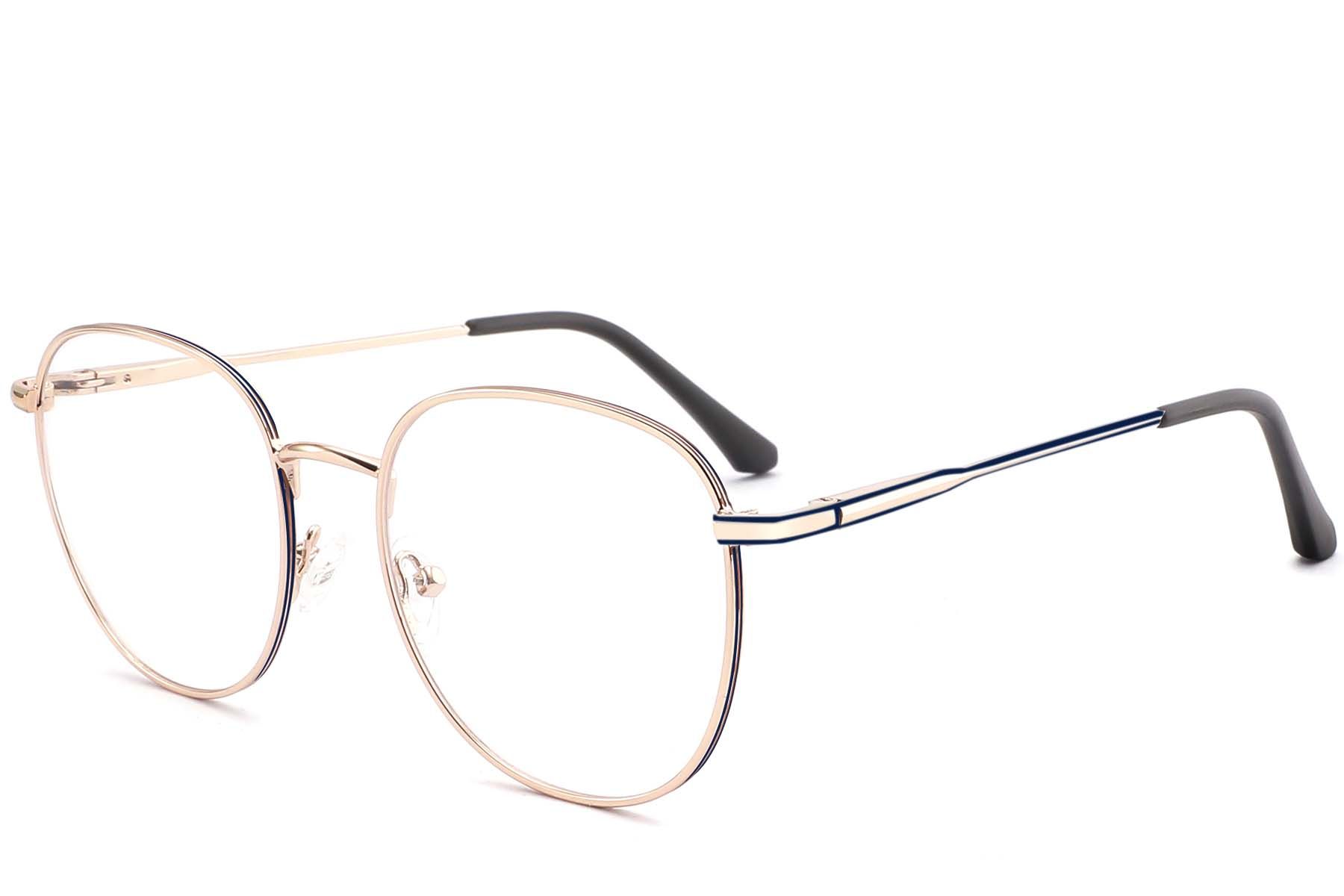 Oval Golden Metal Glasses #BS2425-0534