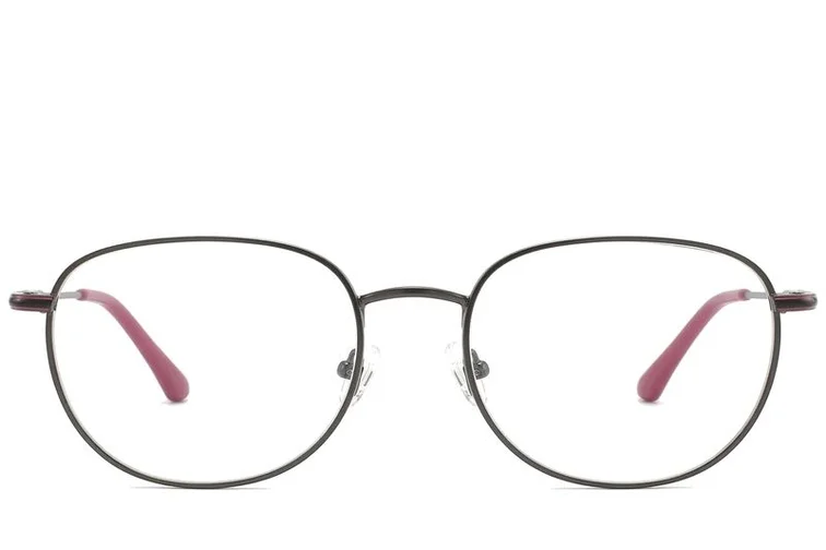 Oval Red Metal Glasses #BS2425-0535