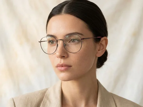 Lunettes ovales en métal rouge #BS2425-0535
