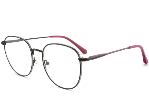 Lunettes ovales en métal rouge #BS2425-0535