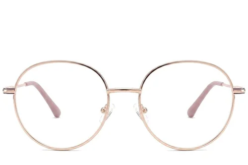 Lunettes ovales en métal rose #BS2425-0536