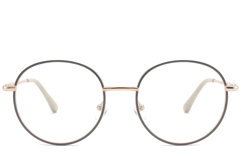 Gafas ovaladas de metal gris #BS2425-0537