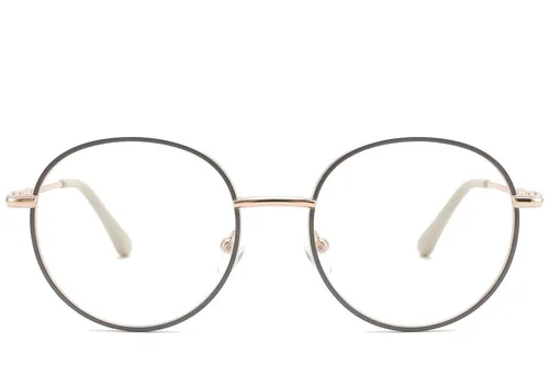 Lunettes ovales en métal gris #BS2425-0537