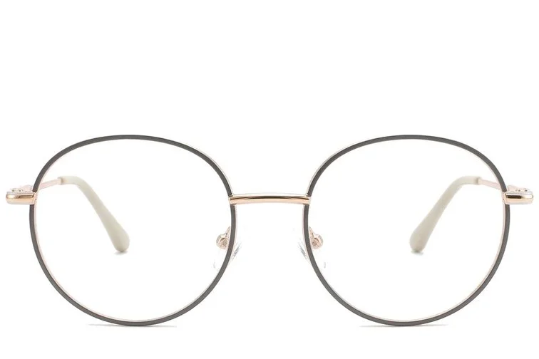 Oval Gray Metal Glasses #BS2425-0537