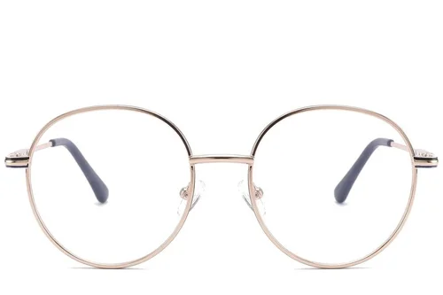 Lunettes ovales en métal bleu #BS2425-0538