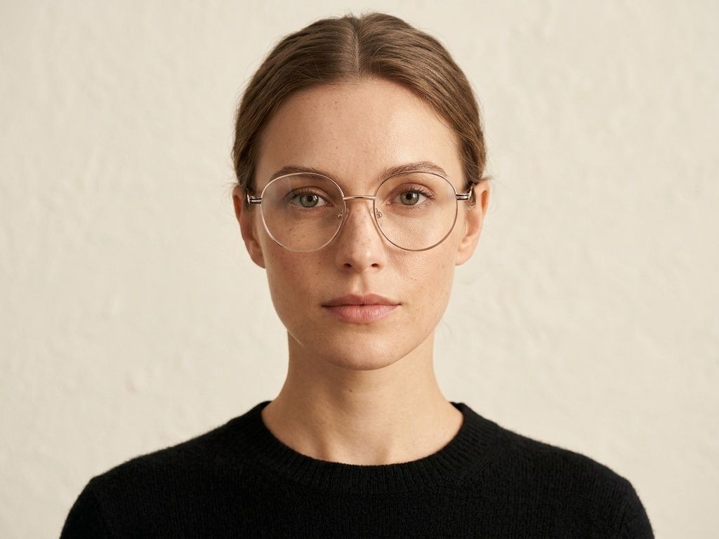 Oval Blue Metal Glasses #BS2425-0538