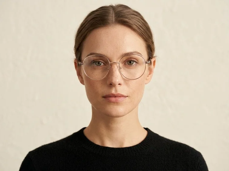 Oval Blue Metal Glasses #BS2425-0538
