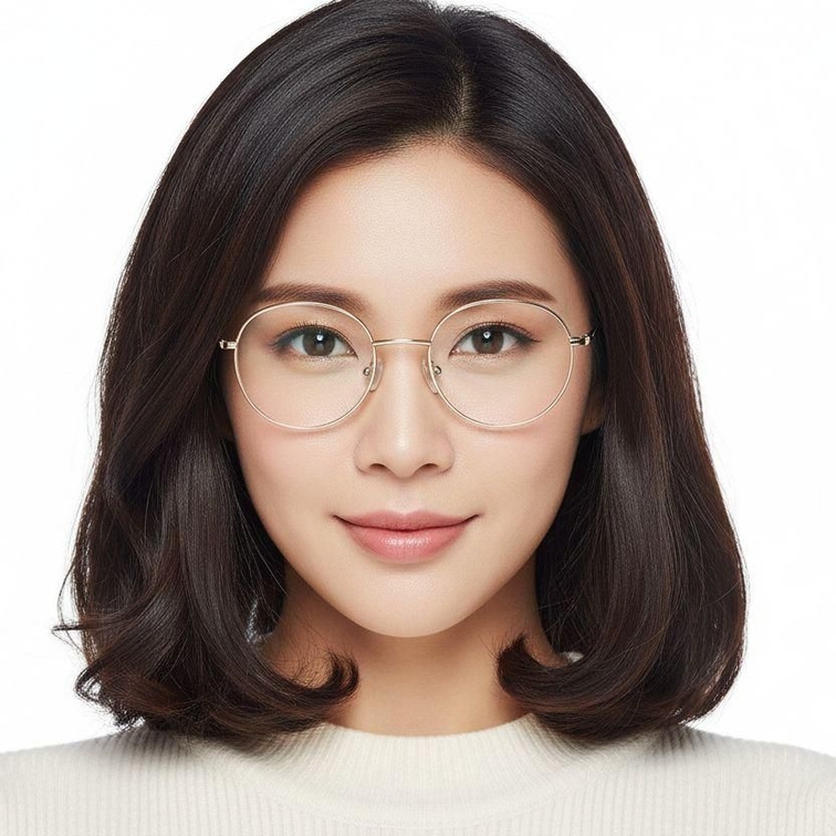 Oval Blue Metal Glasses #BS2425-0538