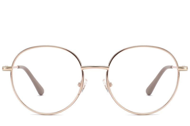 Oval Brown Metal Glasses #BS2425-0539