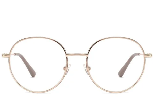 Lunettes ovales en métal marron #BS2425-0539