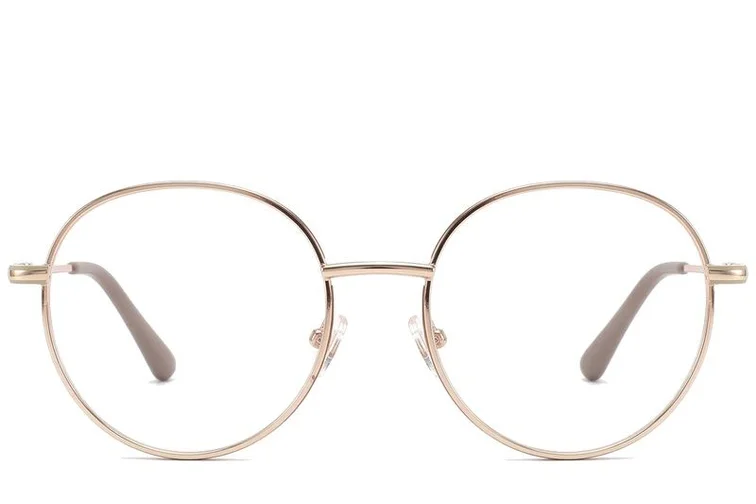 Oval Brown Metal Glasses #BS2425-0539