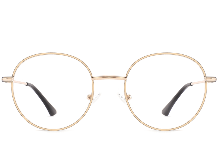 Oval Golden Metal Glasses #BS2425-0540
