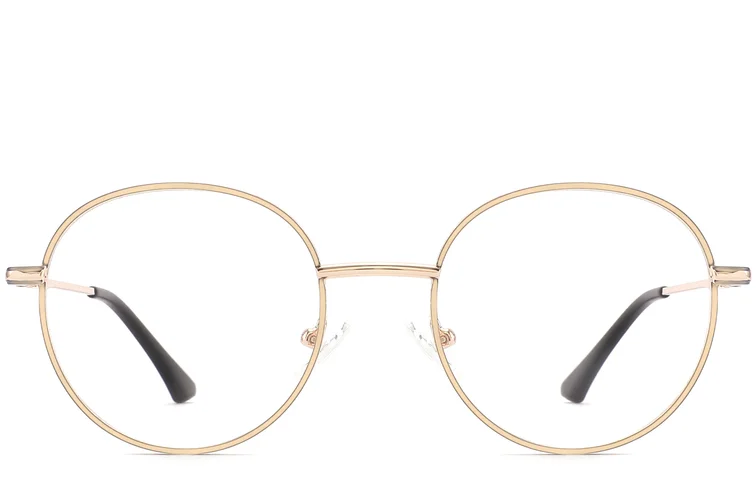 Oval Golden Metal Glasses #BS2425-0540