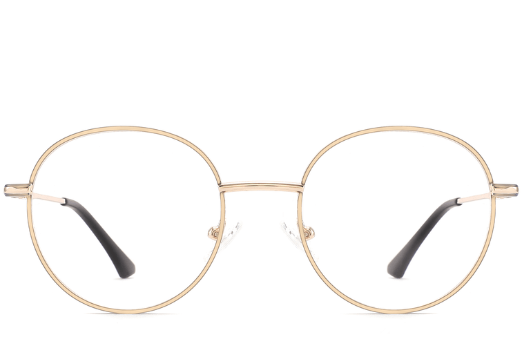 Oval Golden Metal Glasses #BS2425-0540