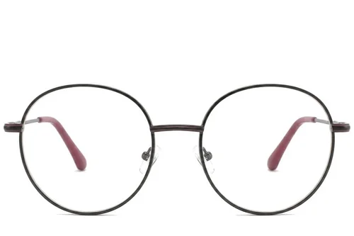 Lunettes ovales en métal rouge #BS2425-0541