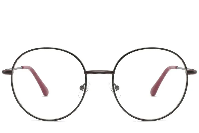 Oval Red Metal Glasses #BS2425-0541