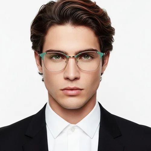 Lunettes papillon en métal vert #BS2425-0542
