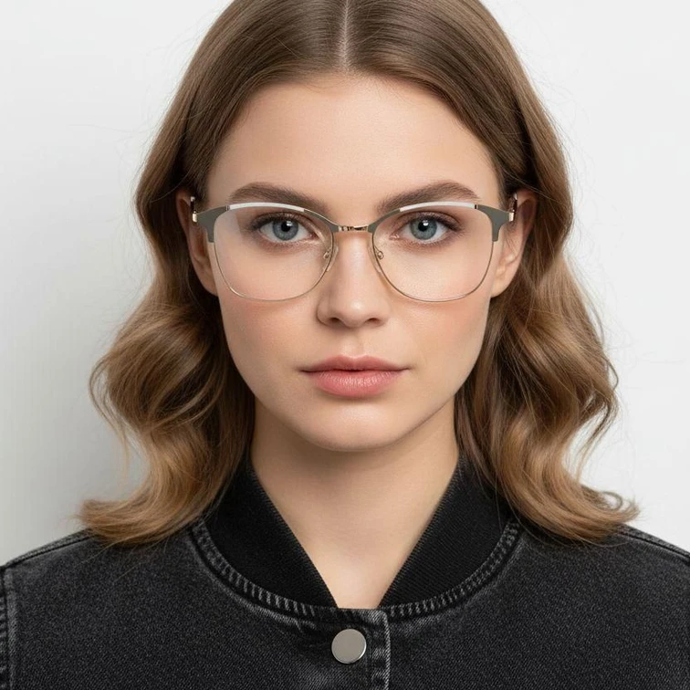 Gafas de metal gris mariposa #BS2425-0543
