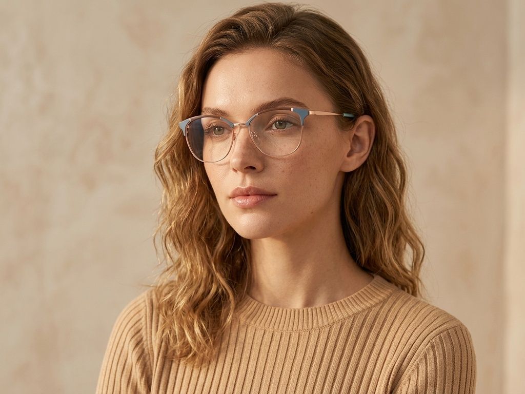 Gafas de metal azul mariposa #BS2425-0545