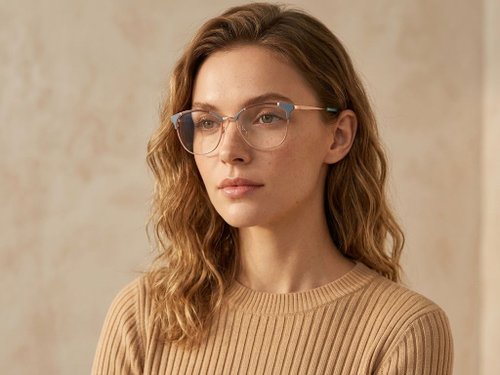 Lunettes papillon en métal bleu #BS2425-0545