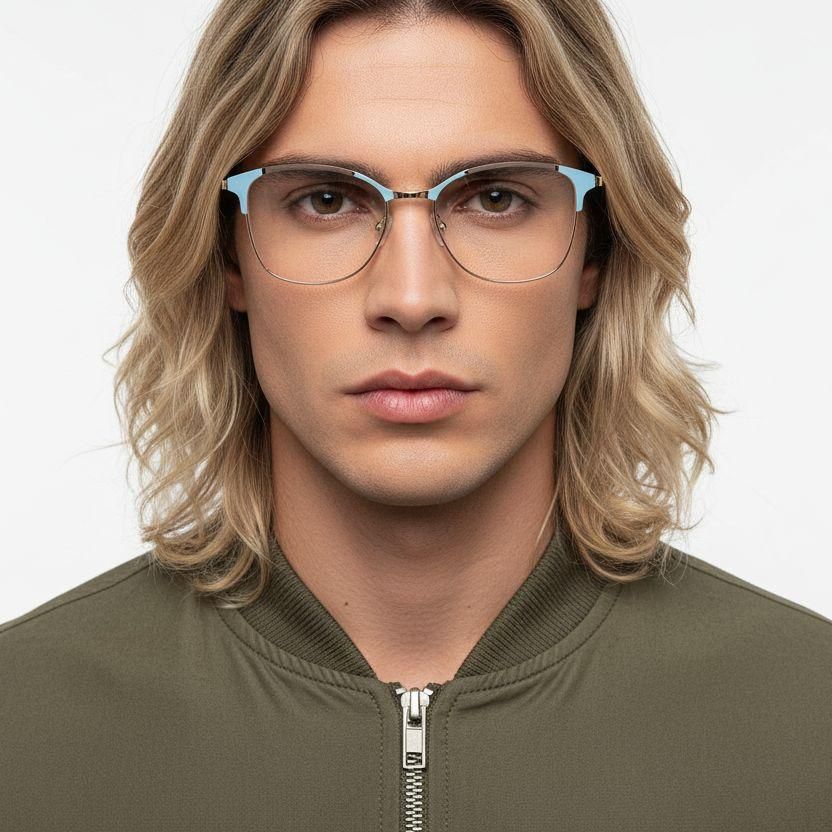 Gafas de metal azul mariposa #BS2425-0545