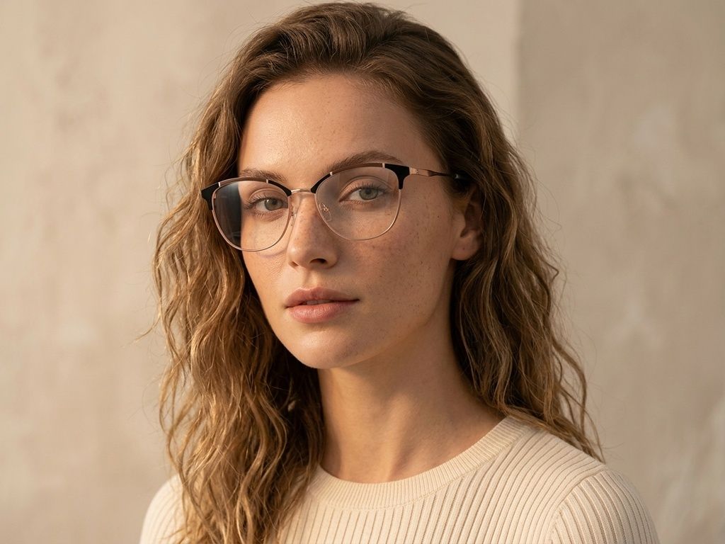Schmetterlingsbraune Metallbrille #BS2425-0546