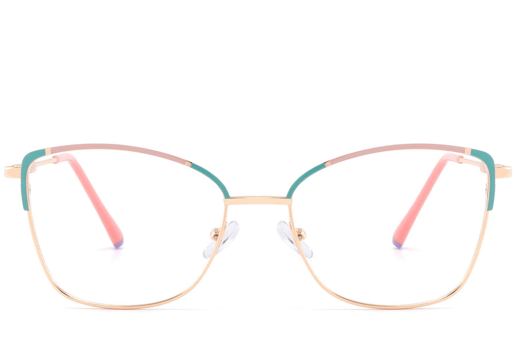 Lunettes papillon en métal vert #BS2425-0547