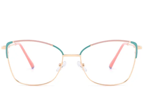Lunettes papillon en métal vert #BS2425-0547