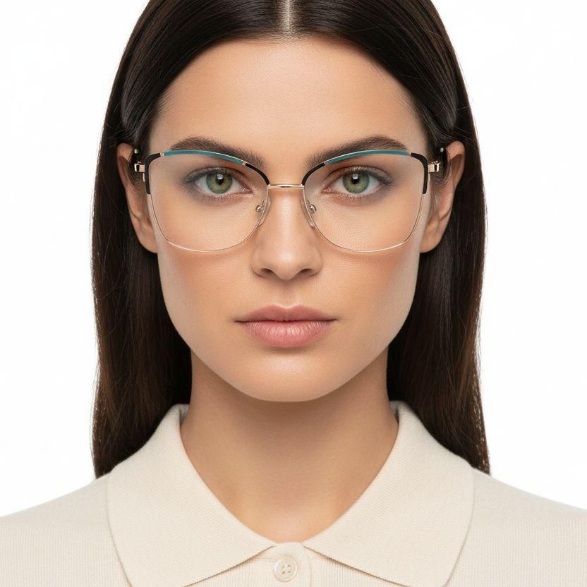 Butterfly-Brille aus schwarzem Metall #BS2425-0549