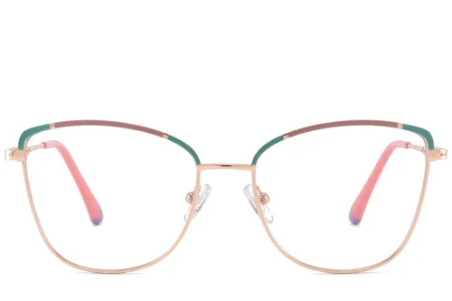 Lunettes papillon en métal vert #BS2425-0552
