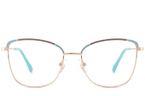 Lunettes papillon en métal bleu #BS2425-0555