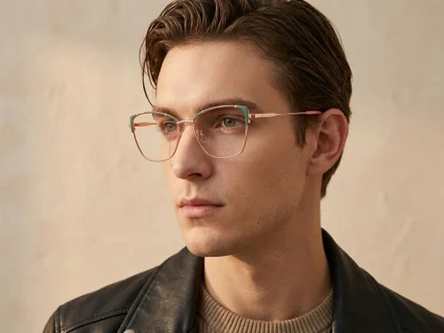 Lunettes papillon en métal vert #BS2425-0557