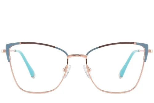Lunettes papillon en métal bleu #BS2425-0560
