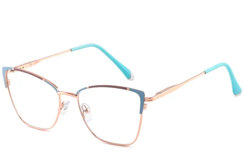 Lunettes papillon en métal bleu #BS2425-0560