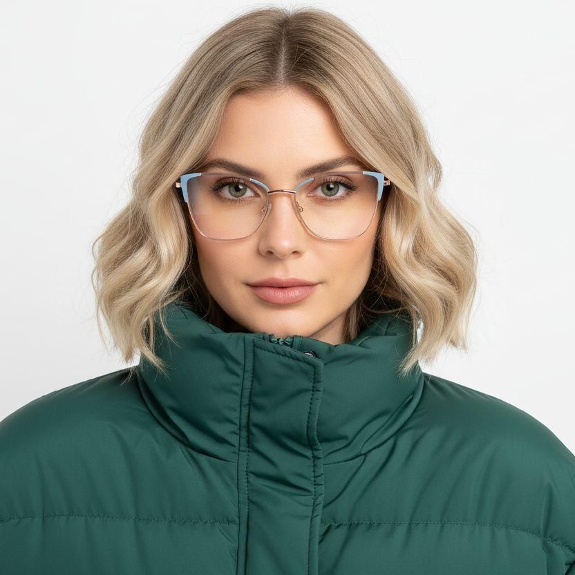 Occhiali in metallo blu farfalla #BS2425-0560