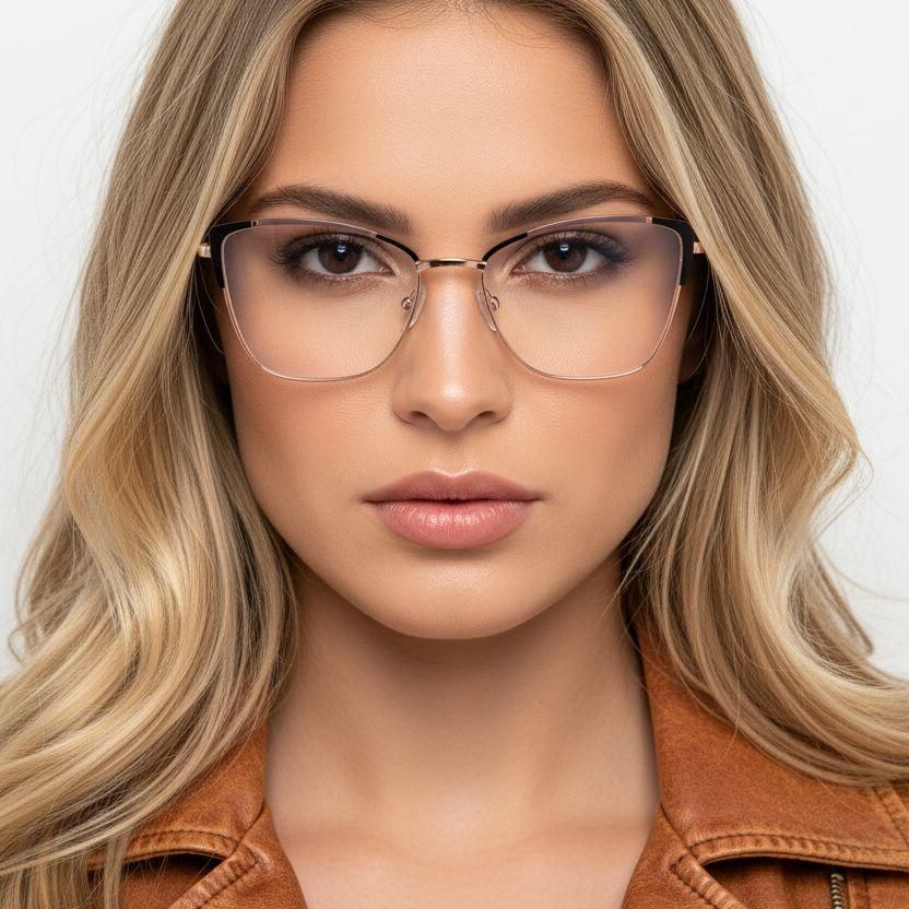 Schmetterlingsbraune Metallbrille #BS2425-0561