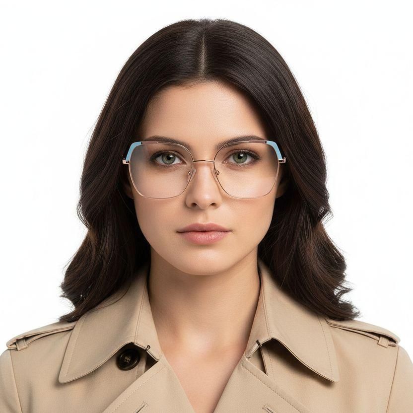 Schmetterlingsblaue Metallbrille #BS2425-0565