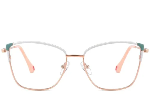 Lunettes papillon en métal blanc #BS2425-0567